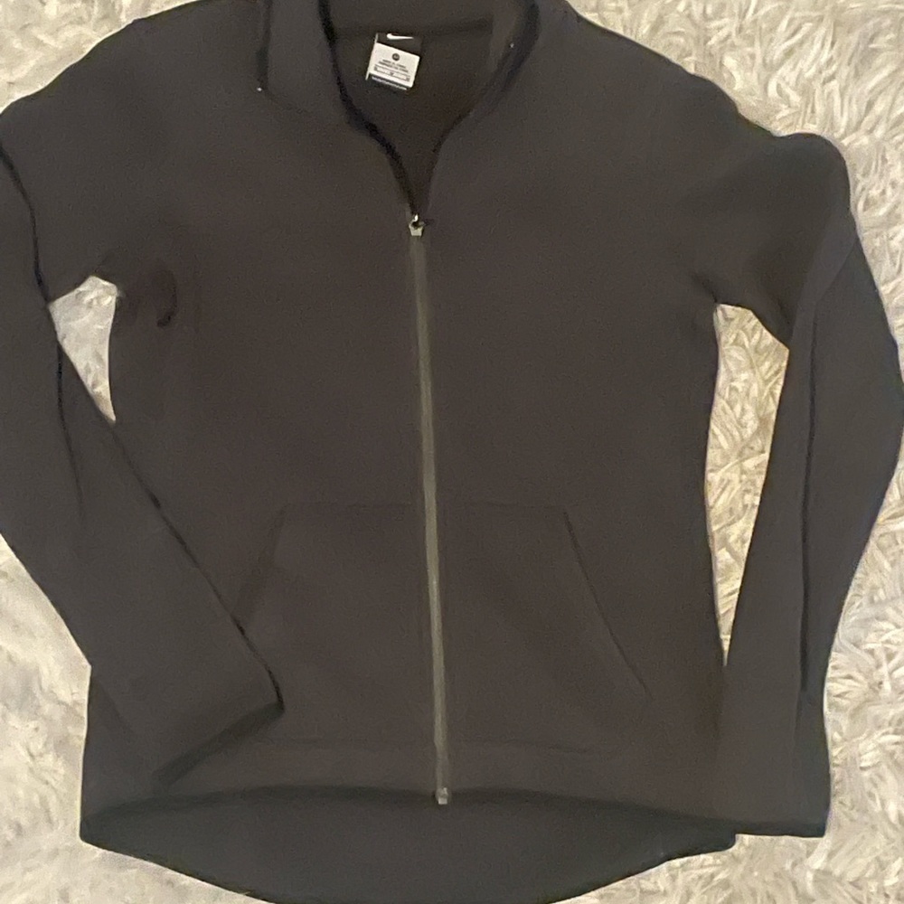 Dark Heather Grey Nike Fleece Zip-up Jacket, Size Medium
